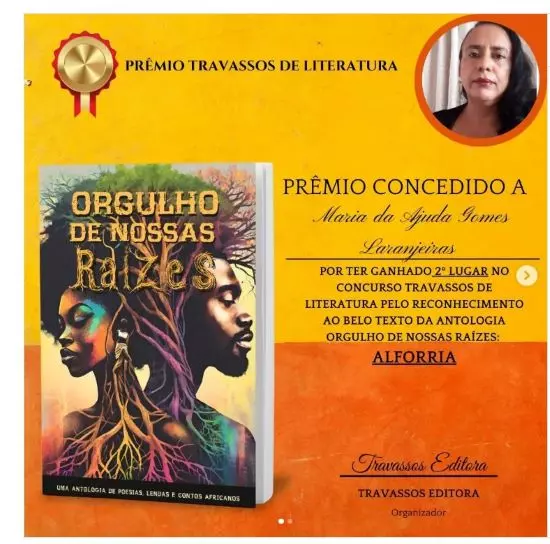 Escritora tocantinense Maria da Ajuda conquista segundo lugar no Prêmio Travassos de Literatura